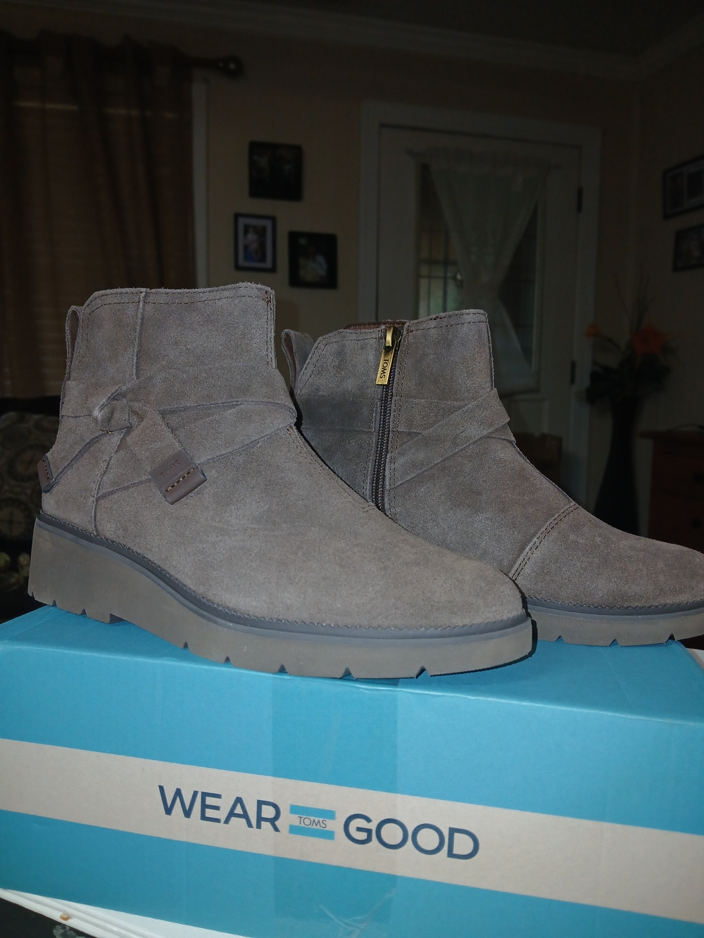 Toms Women’s Brown Suede Chukka Boots with Side Zip